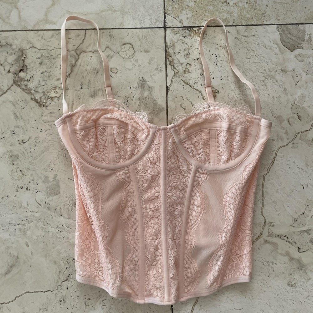 Urban Outfitters Pink Lace Crop Top